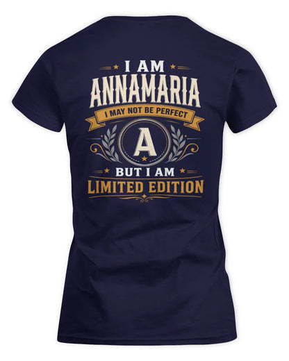 ANNAMARIA KT88-V9 - Personalized “I Am NAME I May Not Be Perfect, But I Am Limited Edition” - Women's Standard T-Shirt - Navy