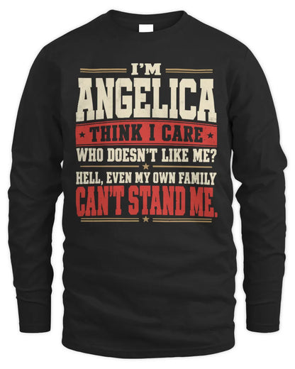 ANGELICA-KTL06-H009 I’m [NAME] – Think I Care? Personalized Funny T-Shirt - Men's Long Sleeved T-Shirt - Black