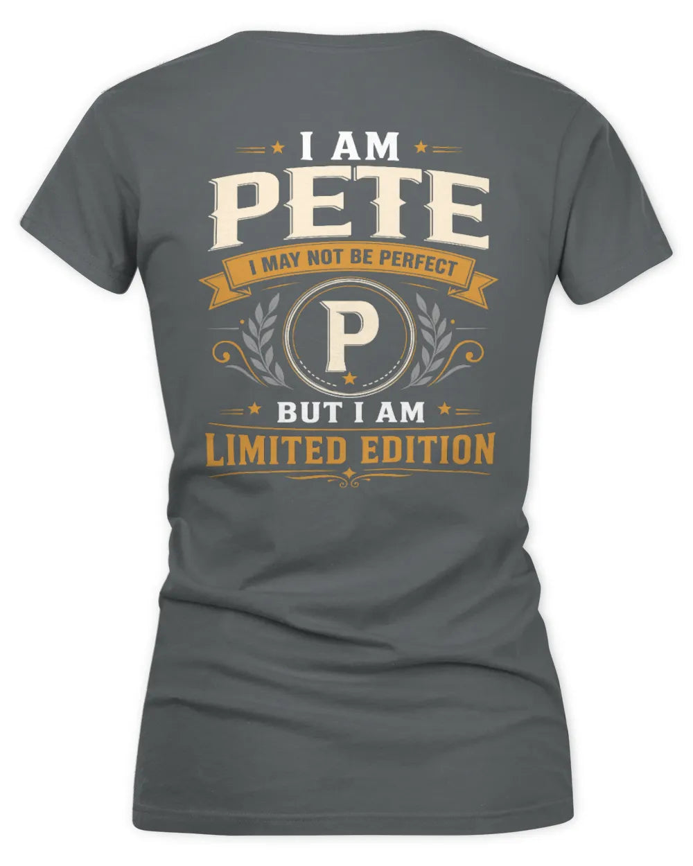 PETE KT88-V9 - Personalized “I Am NAME I May Not Be Perfect, But I Am Limited Edition” - Women's V-Neck T-Shirt - Charcoal