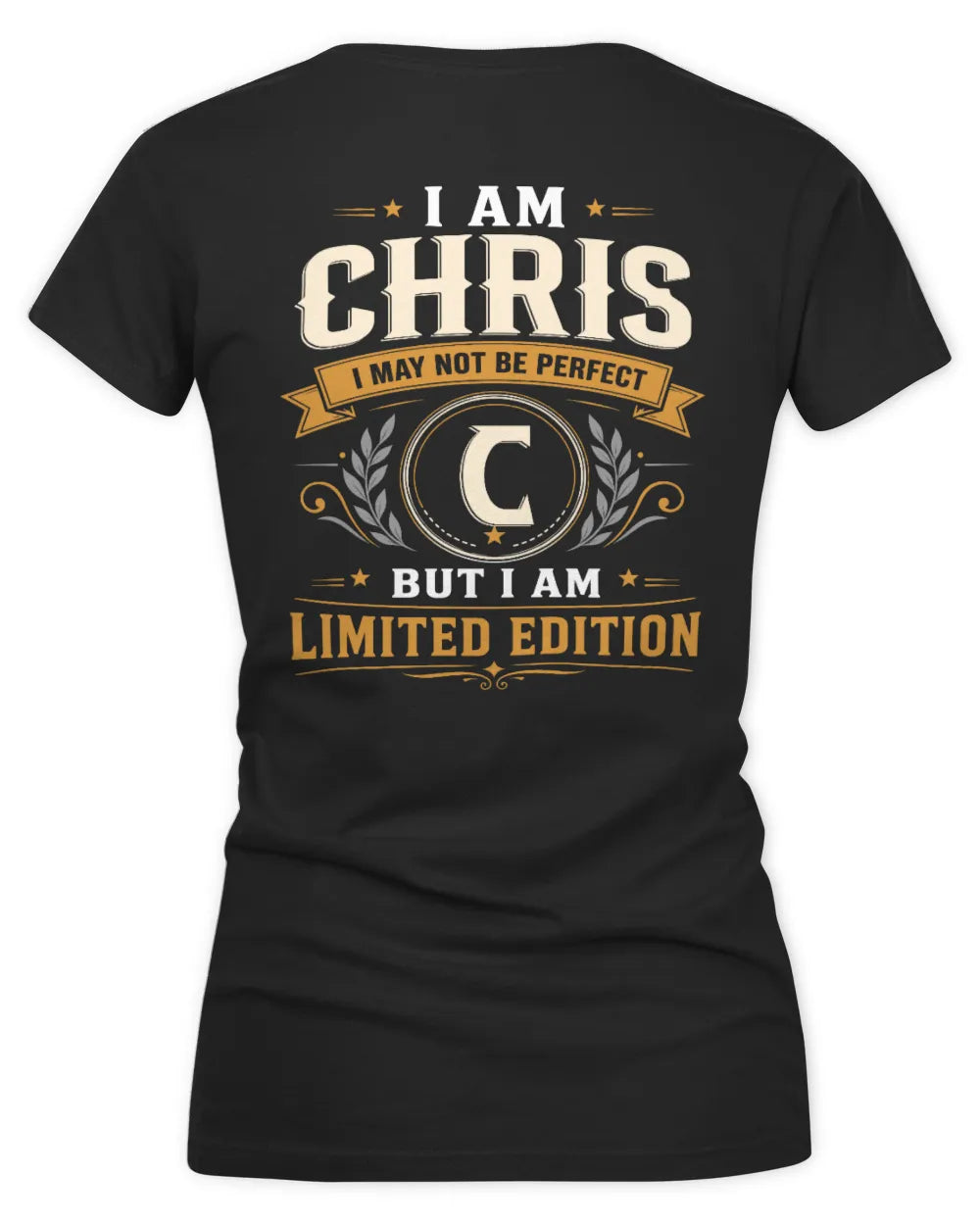 CHRIS KT88-V9 - Personalized “I Am NAME I May Not Be Perfect, But I Am Limited Edition” - Women's V-Neck T-Shirt - Black