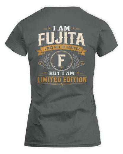 FUJITA KT88-V9 - Personalized “I Am NAME I May Not Be Perfect, But I Am Limited Edition” - Women's Standard T-Shirt - Charcoal