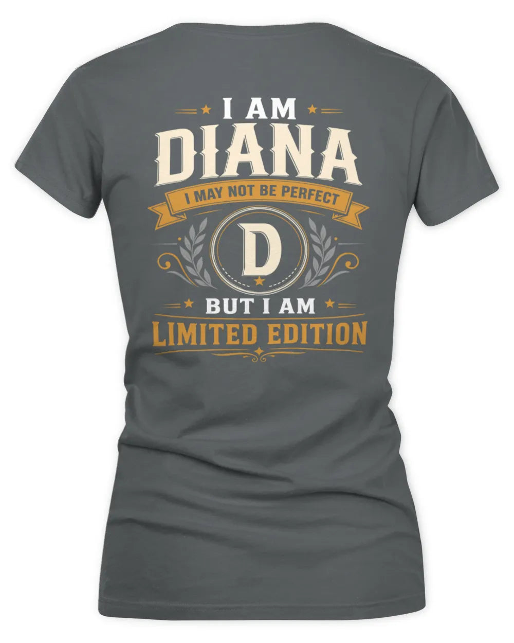 DIANA KT88-V9 - Personalized “I Am NAME I May Not Be Perfect, But I Am Limited Edition” - Women's V-Neck T-Shirt - Charcoal