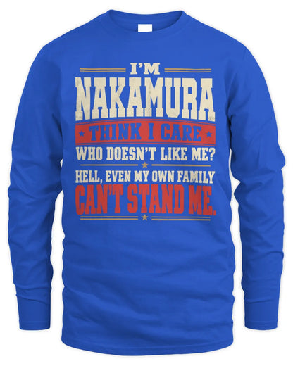 NAKAMURA-KTL06-H009 I’m [NAME] – Think I Care? Personalized Funny T-Shirt - Men's Long Sleeved T-Shirt - Royal