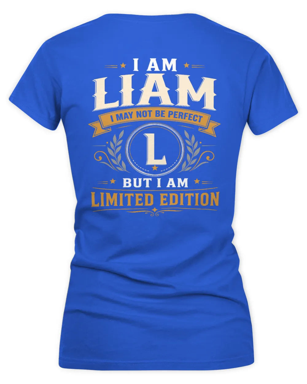 LIAM KT88-V9 - Personalized “I Am NAME I May Not Be Perfect, But I Am Limited Edition” - Women's V-Neck T-Shirt - Royal