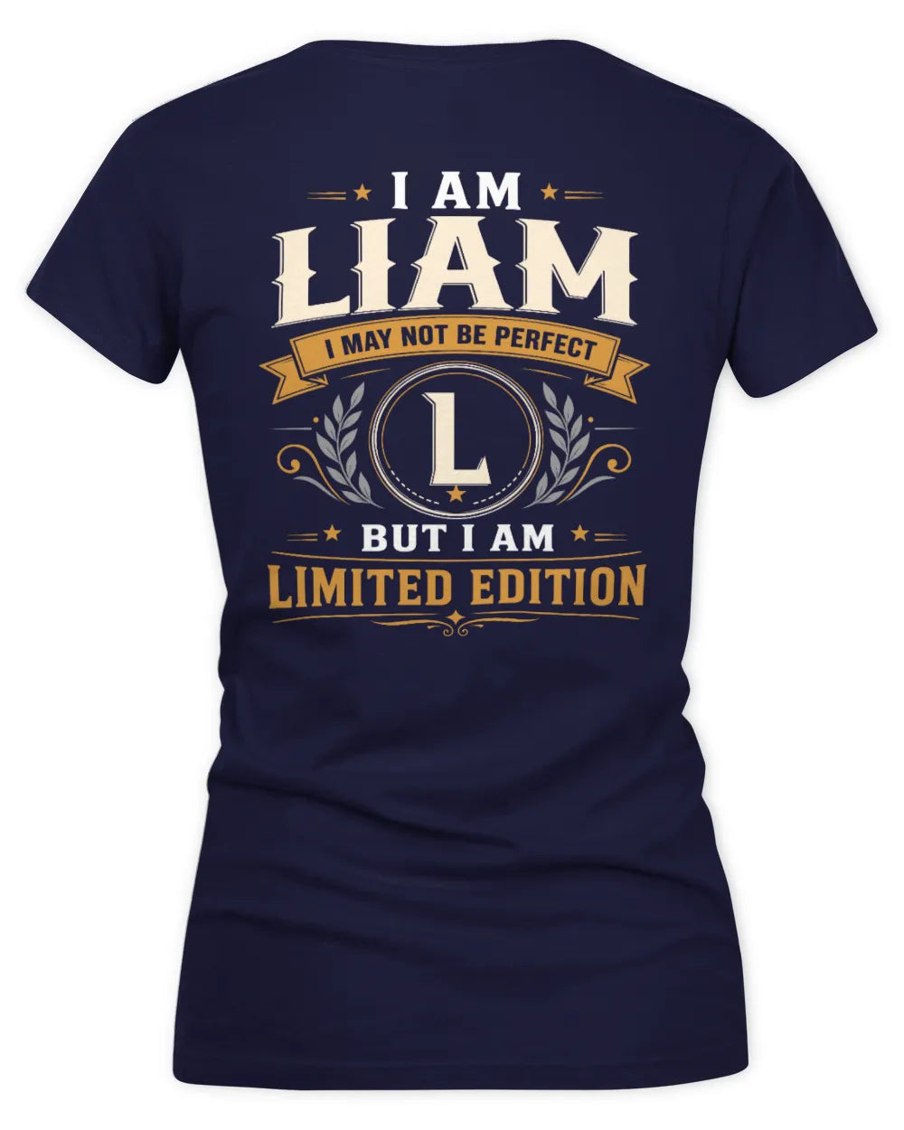 LIAM KT88-V9 - Personalized “I Am NAME I May Not Be Perfect, But I Am Limited Edition” - Women's V-Neck T-Shirt - Navy