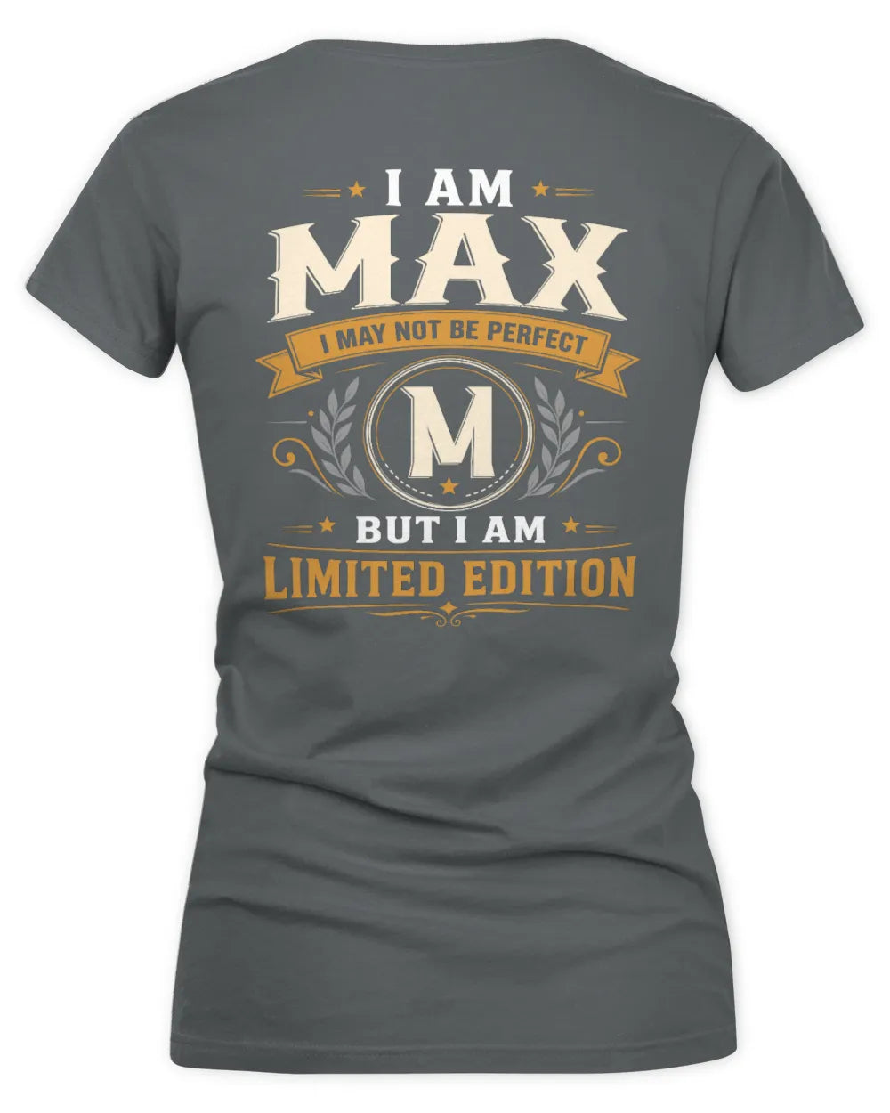 MAX KT88-V9 - Personalized “I Am NAME I May Not Be Perfect, But I Am Limited Edition” - Women's V-Neck T-Shirt - Charcoal