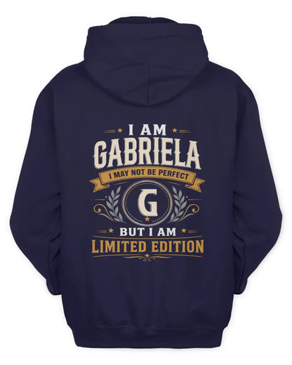 GABRIELA KT88-V9 - Personalized “I Am NAME I May Not Be Perfect, But I Am Limited Edition” - Unisex Hoodie - Navy