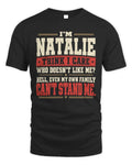 NATALIE-KTL06-H009 I’m [NAME] – Think I Care? Personalized Funny T-Shirt
