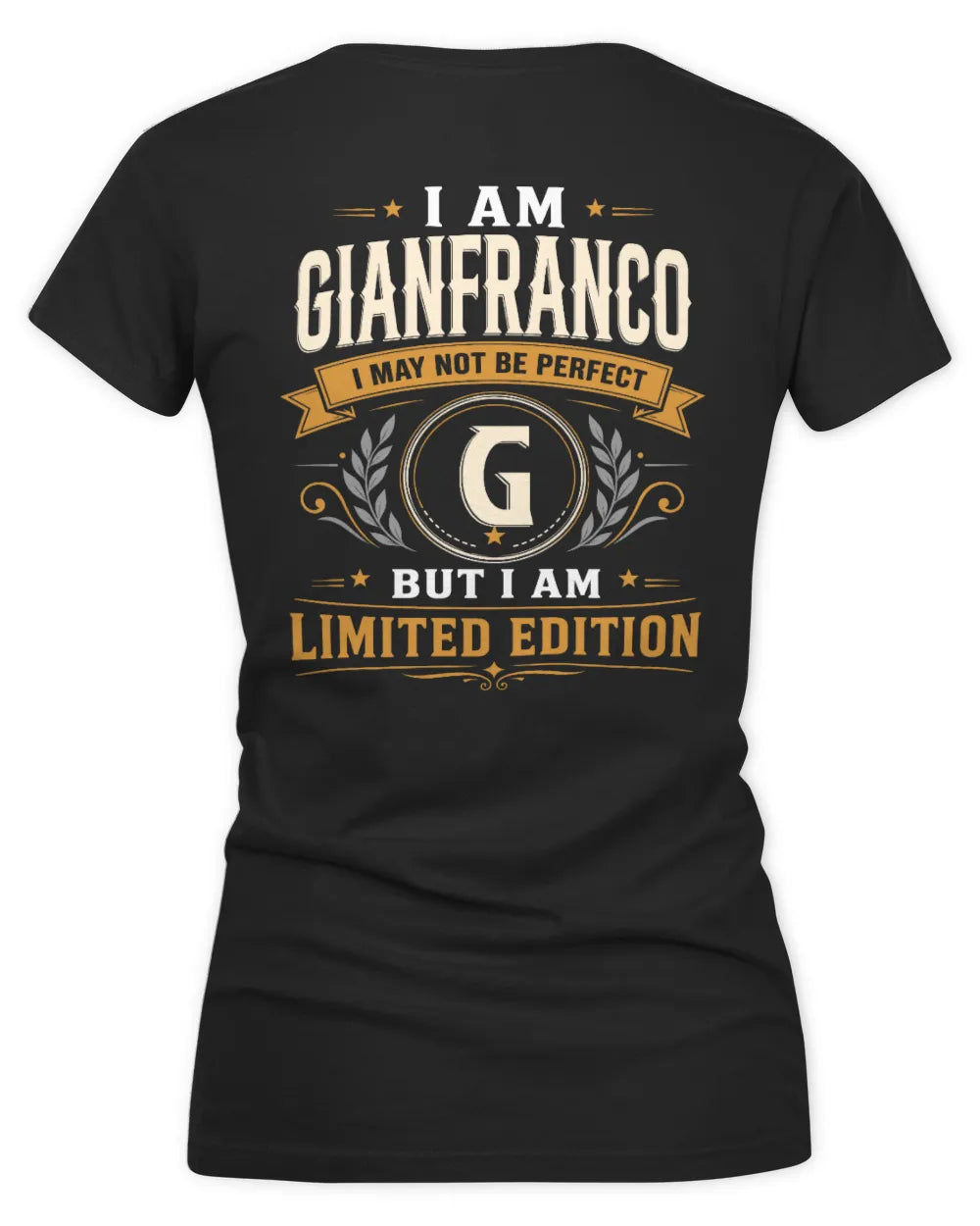 GIANFRANCO KT88-V9 - Personalized “I Am NAME I May Not Be Perfect, But I Am Limited Edition” - Women's V-Neck T-Shirt - Black