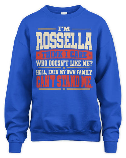 ROSSELLA-KTL06-H009 I’m [NAME] – Think I Care? Personalized Funny T-Shirt - Unisex Sweatshirt - Royal