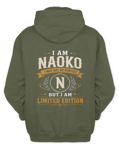 NAOKO KT88-V9 - Personalized “I Am NAME I May Not Be Perfect, But I Am Limited Edition” - Unisex Hoodie - Military Green
