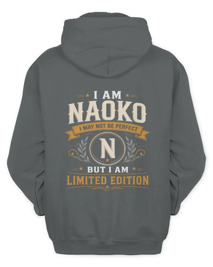 NAOKO KT88-V9 - Personalized “I Am NAME I May Not Be Perfect, But I Am Limited Edition” - Unisex Hoodie - Charcoal