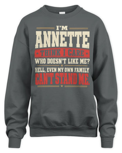 ANNETTE-KTL06-H009 I’m [NAME] – Think I Care? Personalized Funny T-Shirt - Unisex Sweatshirt - Charcoal