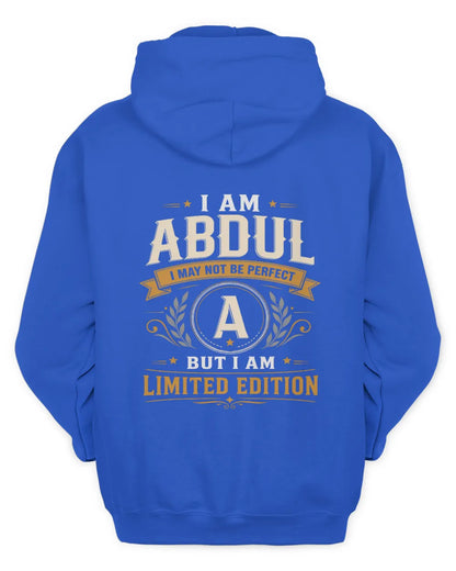 ABDUL KT88-V9 - Personalized “I Am NAME I May Not Be Perfect, But I Am Limited Edition” - Unisex Hoodie - Royal