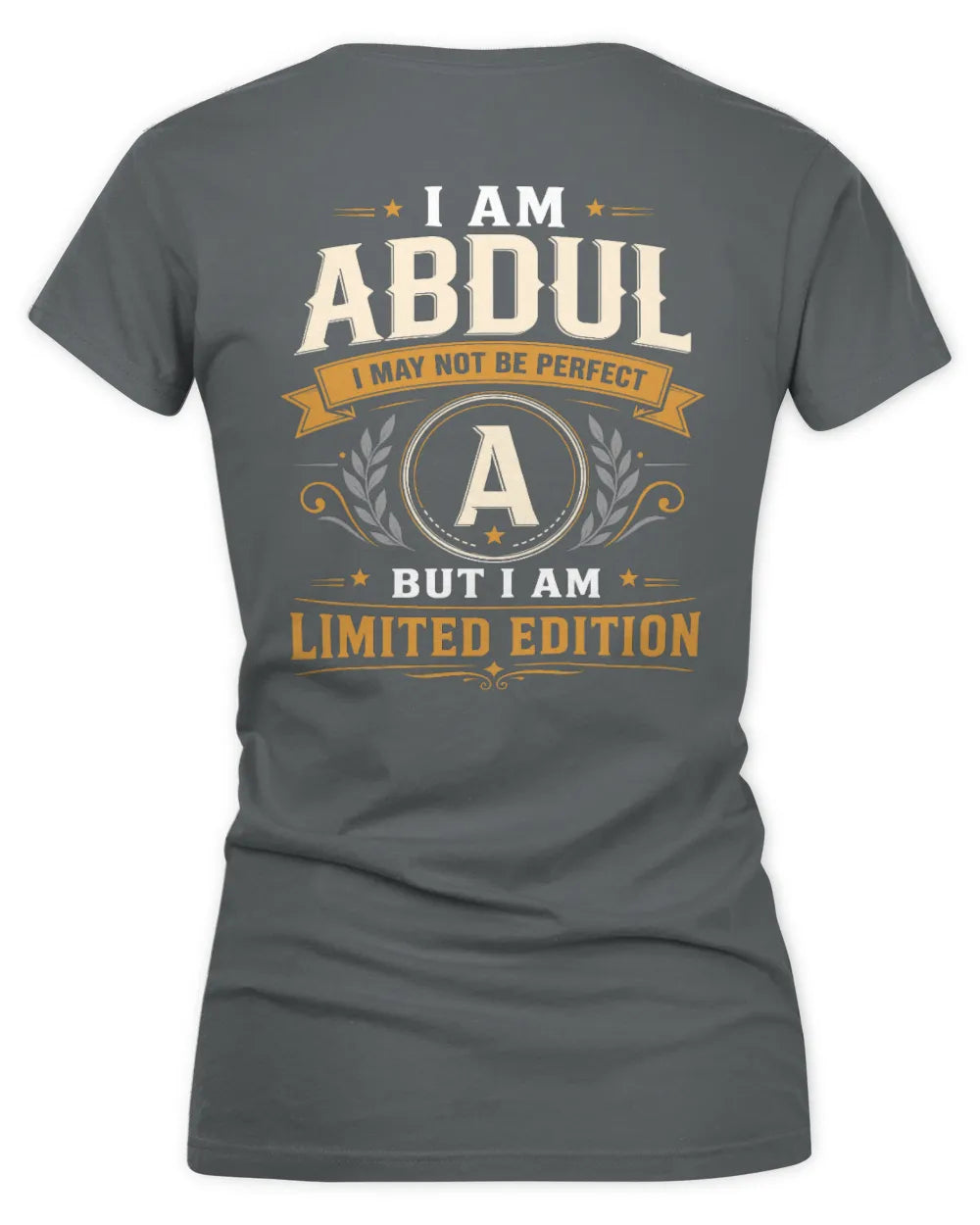 ABDUL KT88-V9 - Personalized “I Am NAME I May Not Be Perfect, But I Am Limited Edition” - Women's V-Neck T-Shirt - Charcoal