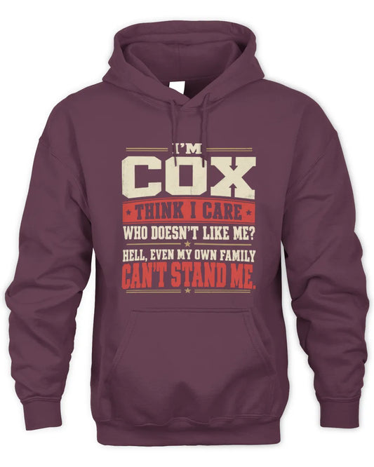 COX-KTL06-H009 I’m [NAME] – Think I Care? Personalized Funny T-Shirt - Unisex Hoodie - Maroon