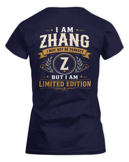 ZHANG KT88-V9 - Personalized “I Am NAME I May Not Be Perfect, But I Am Limited Edition” - Women's Standard T-Shirt - Navy