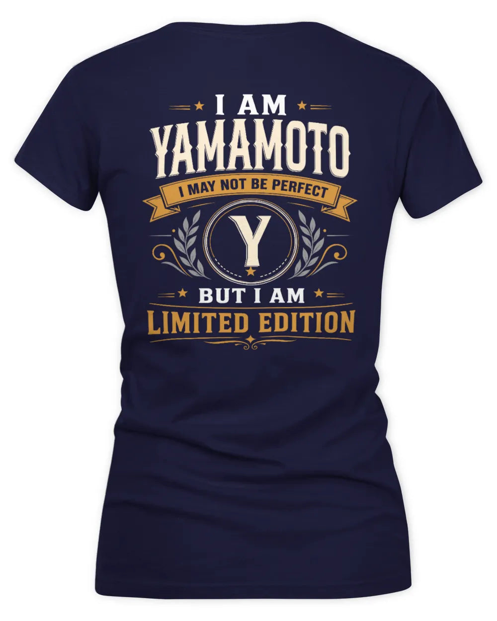 YAMAMOTO KT88-V9 - Personalized “I Am NAME I May Not Be Perfect, But I Am Limited Edition” - Women's V-Neck T-Shirt - Navy