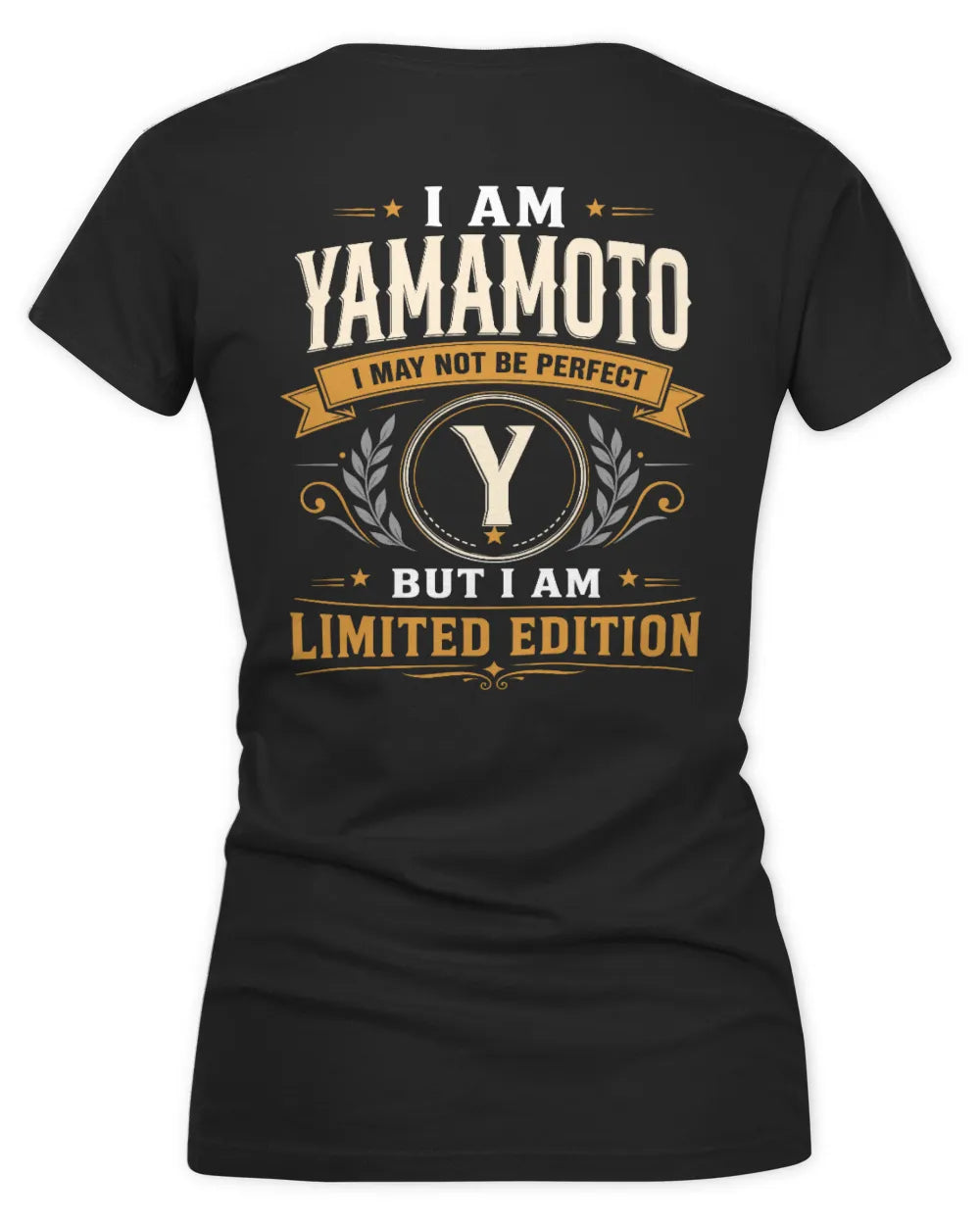 YAMAMOTO KT88-V9 - Personalized “I Am NAME I May Not Be Perfect, But I Am Limited Edition” - Women's V-Neck T-Shirt - Black
