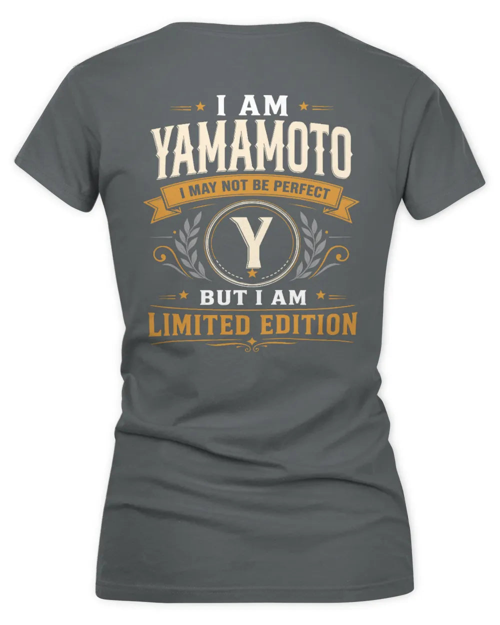 YAMAMOTO KT88-V9 - Personalized “I Am NAME I May Not Be Perfect, But I Am Limited Edition” - Women's V-Neck T-Shirt - Charcoal