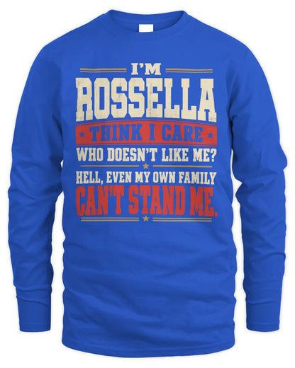 ROSSELLA-KTL06-H009 I’m [NAME] – Think I Care? Personalized Funny T-Shirt - Men's Long Sleeved T-Shirt - Royal