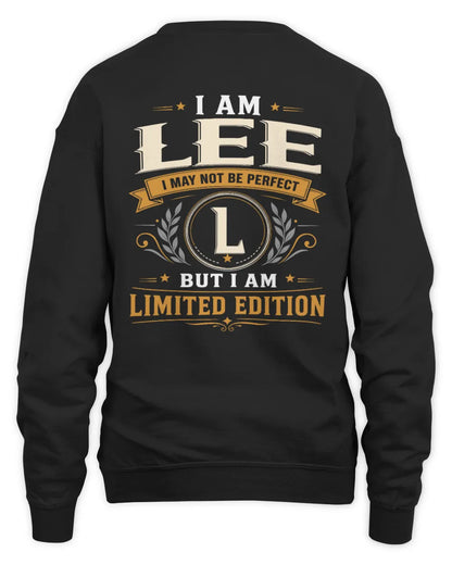 LEE KT88-V9 - Personalized “I Am NAME I May Not Be Perfect, But I Am Limited Edition” - Unisex Sweatshirt - Black