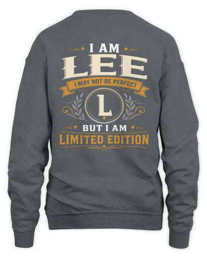 LEE KT88-V9 - Personalized “I Am NAME I May Not Be Perfect, But I Am Limited Edition” - Unisex Sweatshirt - Charcoal