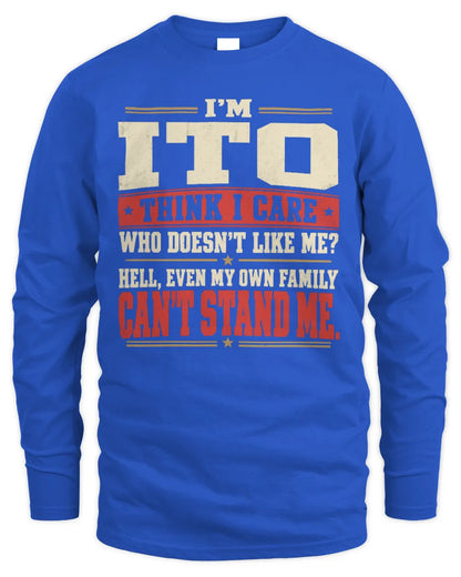 ITO-KTL06-H009 I’m [NAME] – Think I Care? Personalized Funny T-Shirt - Men's Long Sleeved T-Shirt - Royal
