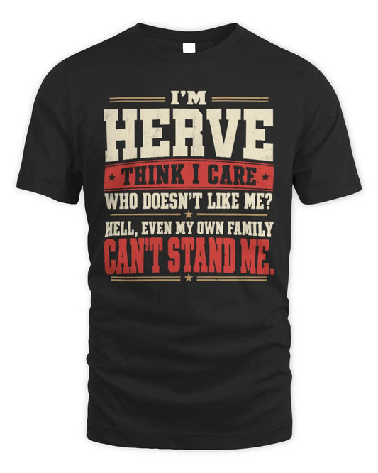 HERVE-KTL06-H009 I’m [NAME] – Think I Care? Personalized Funny T-Shirt - Unisex Standard T-Shirt - Black