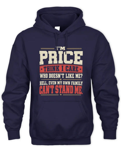 PRICE-KTL06-H009 I’m [NAME] – Think I Care? Personalized Funny T-Shirt - Unisex Hoodie - Navy