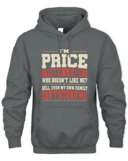 PRICE-KTL06-H009 I’m [NAME] – Think I Care? Personalized Funny T-Shirt - Unisex Hoodie - Charcoal
