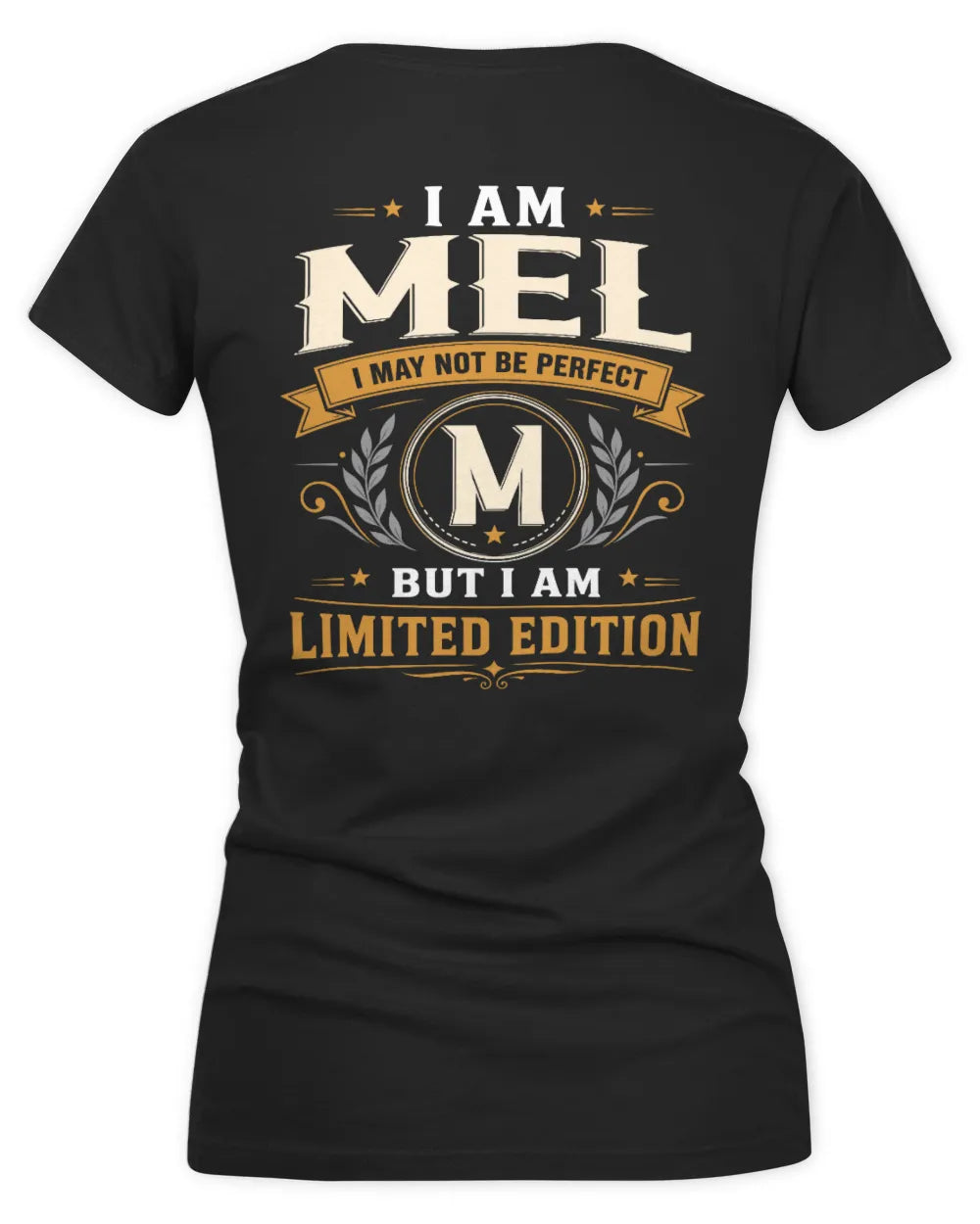 MEL KT88-V9 - Personalized “I Am NAME I May Not Be Perfect, But I Am Limited Edition” - Women's V-Neck T-Shirt - Black