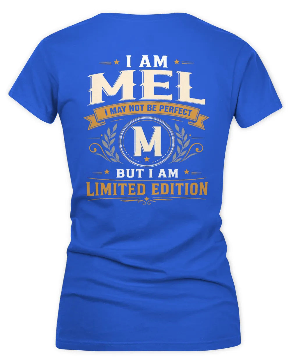 MEL KT88-V9 - Personalized “I Am NAME I May Not Be Perfect, But I Am Limited Edition” - Women's V-Neck T-Shirt - Royal