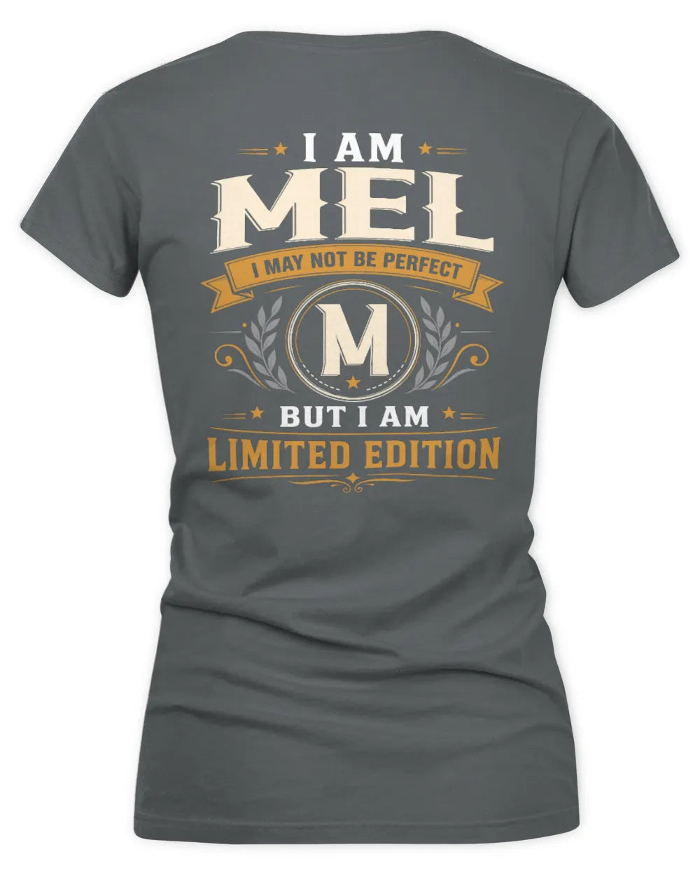 MEL KT88-V9 - Personalized “I Am NAME I May Not Be Perfect, But I Am Limited Edition” - Women's V-Neck T-Shirt - Charcoal