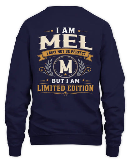 MEL KT88-V9 - Personalized “I Am NAME I May Not Be Perfect, But I Am Limited Edition” - Unisex Sweatshirt - Navy