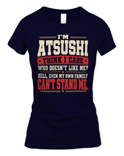 ATSUSHI-KTL06-H009 I’m [NAME] – Think I Care? Personalized Funny T-Shirt - Women's Standard T-Shirt - Navy