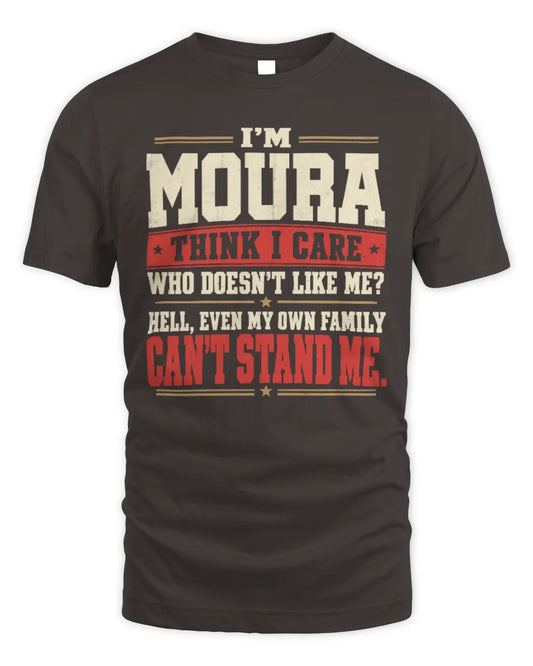 MOURA-KTL06-H009 I’m [NAME] – Think I Care? Personalized Funny T-Shirt - Unisex Standard T-Shirt - Dark Chocolate