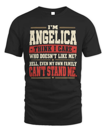 ANGELICA-KTL06-H009 I’m [NAME] – Think I Care? Personalized Funny T-Shirt - Unisex Standard T-Shirt - Black