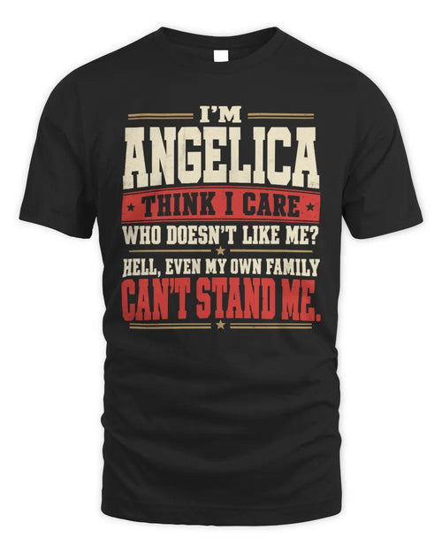 ANGELICA-KTL06-H009 I’m [NAME] – Think I Care? Personalized Funny T-Shirt - Unisex Standard T-Shirt - Black