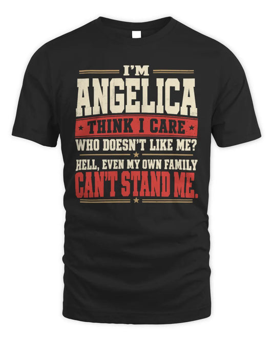 ANGELICA-KTL06-H009 I’m [NAME] – Think I Care? Personalized Funny T-Shirt - Unisex Standard T-Shirt - Black