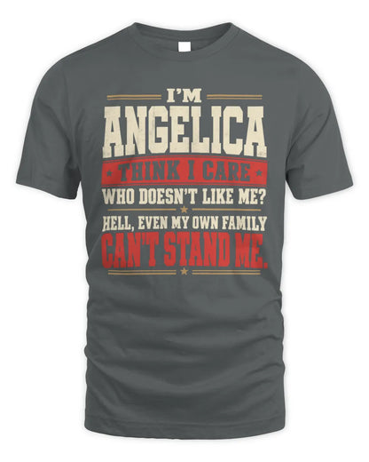 ANGELICA-KTL06-H009 I’m [NAME] – Think I Care? Personalized Funny T-Shirt - Unisex Standard T-Shirt - Charcoal