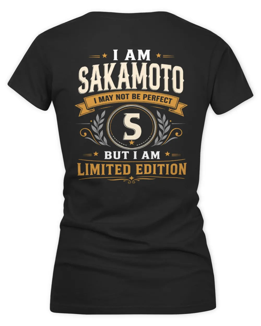 SAKAMOTO KT88-V9 - Personalized “I Am NAME I May Not Be Perfect, But I Am Limited Edition” - Women's V-Neck T-Shirt - Black
