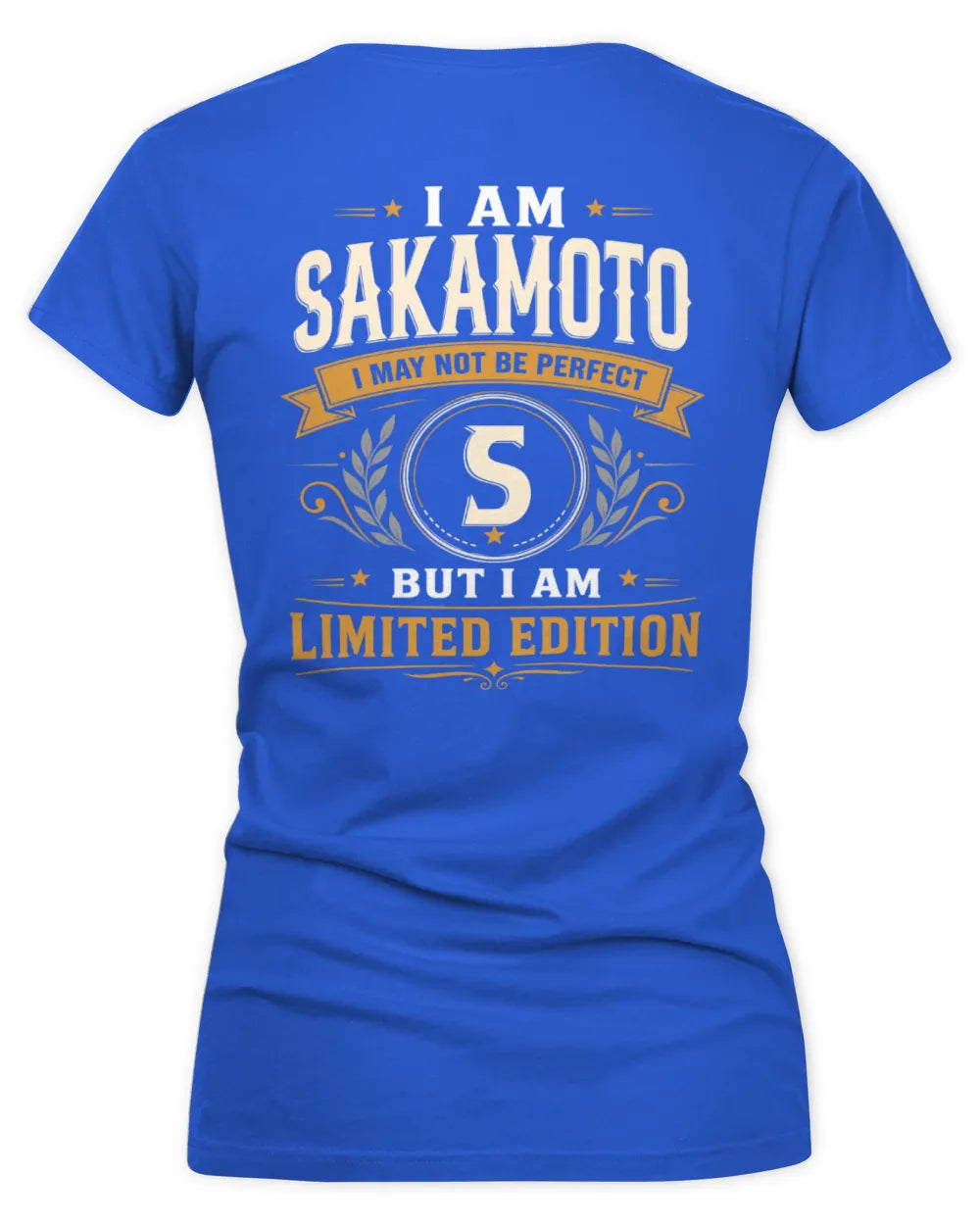 SAKAMOTO KT88-V9 - Personalized “I Am NAME I May Not Be Perfect, But I Am Limited Edition” - Women's V-Neck T-Shirt - Royal