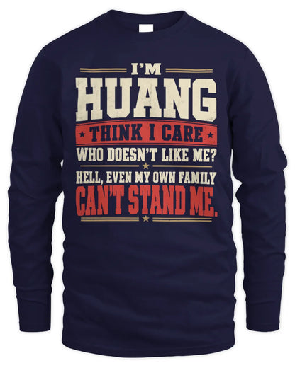 HUANG-KTL06-H009 I’m [NAME] – Think I Care? Personalized Funny T-Shirt - Men's Long Sleeved T-Shirt - Navy