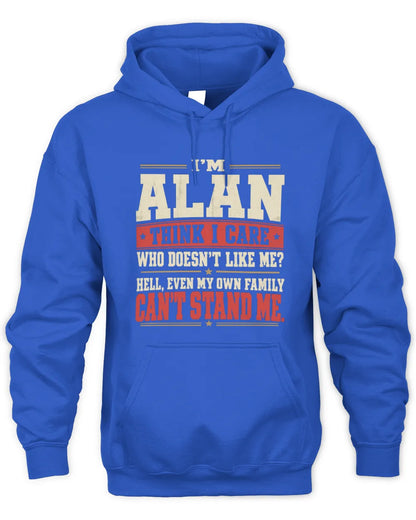 ALAN-KTL06-H009 I’m [NAME] – Think I Care? Personalized Funny T-Shirt - Unisex Hoodie - Royal