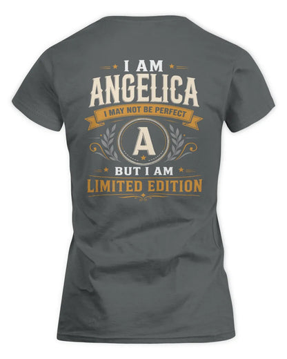 ANGELICA KT88-V9 - Personalized “I Am NAME I May Not Be Perfect, But I Am Limited Edition” - Women's Standard T-Shirt - Charcoal