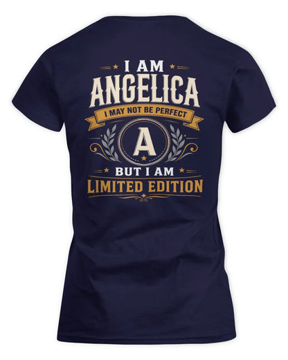 ANGELICA KT88-V9 - Personalized “I Am NAME I May Not Be Perfect, But I Am Limited Edition” - Women's Standard T-Shirt - Navy