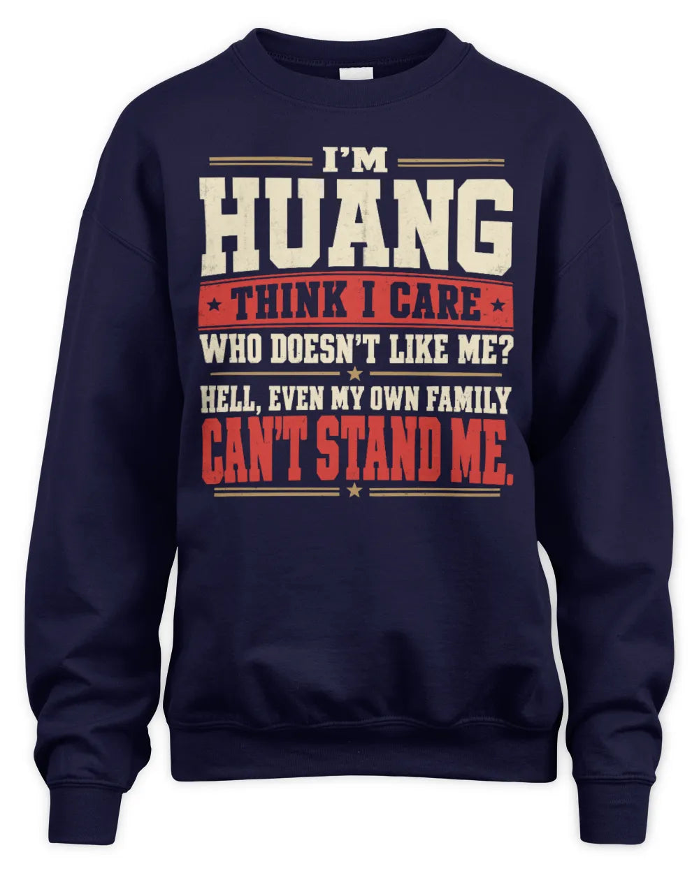 HUANG-KTL06-H009 I’m [NAME] – Think I Care? Personalized Funny T-Shirt - Unisex Sweatshirt - Navy