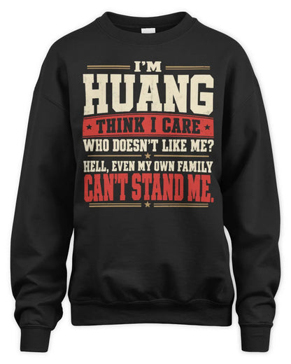 HUANG-KTL06-H009 I’m [NAME] – Think I Care? Personalized Funny T-Shirt - Unisex Sweatshirt - Black