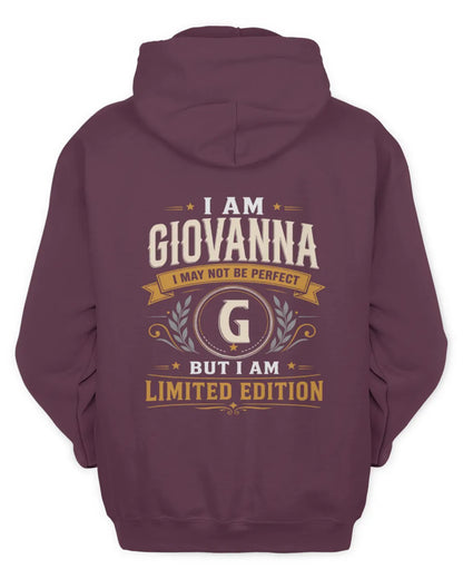 GIOVANNA KT88-V9 - Personalized “I Am NAME I May Not Be Perfect, But I Am Limited Edition” - Unisex Hoodie - Maroon